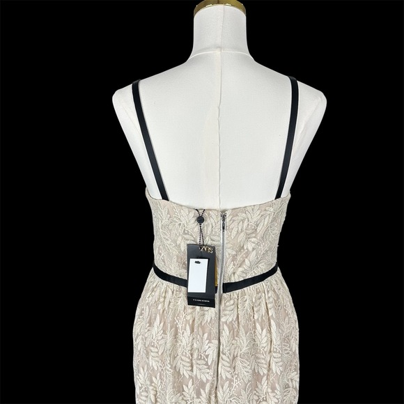 NWT ABS Allen Schwartz $659.00 boho metallic thread lace overlay full length - Picture 10 of 14